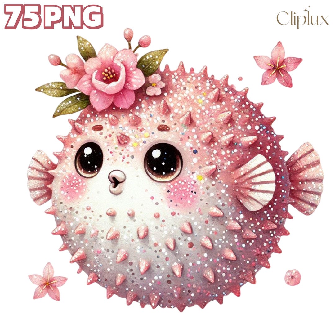 75 PNG Sea Glittery Pink Creatures Clipart , Fish, Sea Life Bundle ...