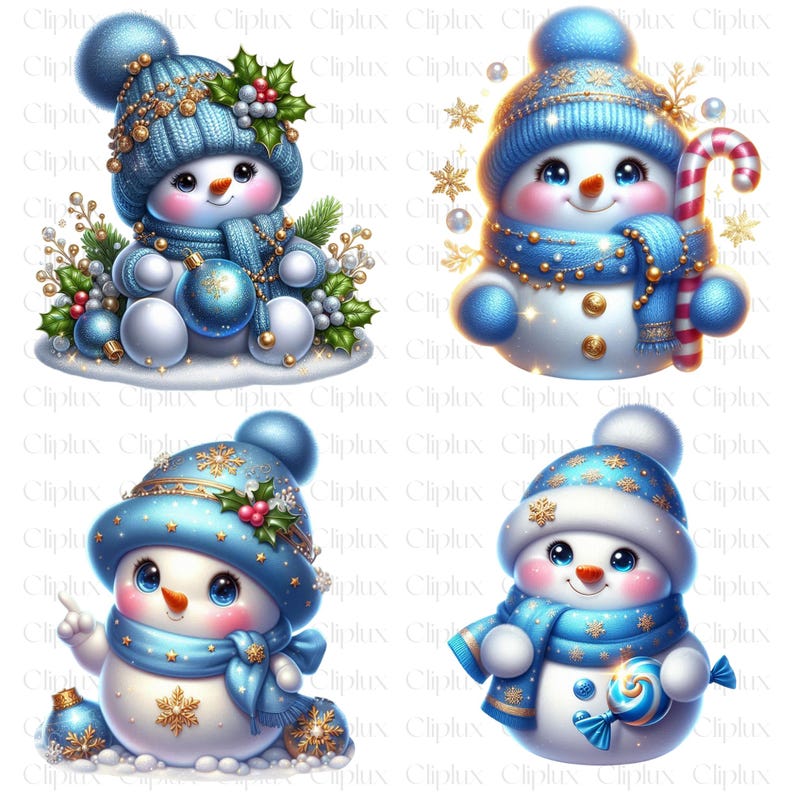 27 PNG Blue Snowman P1 Clipart , Snowman Collection, Santa Snowman Blue ...