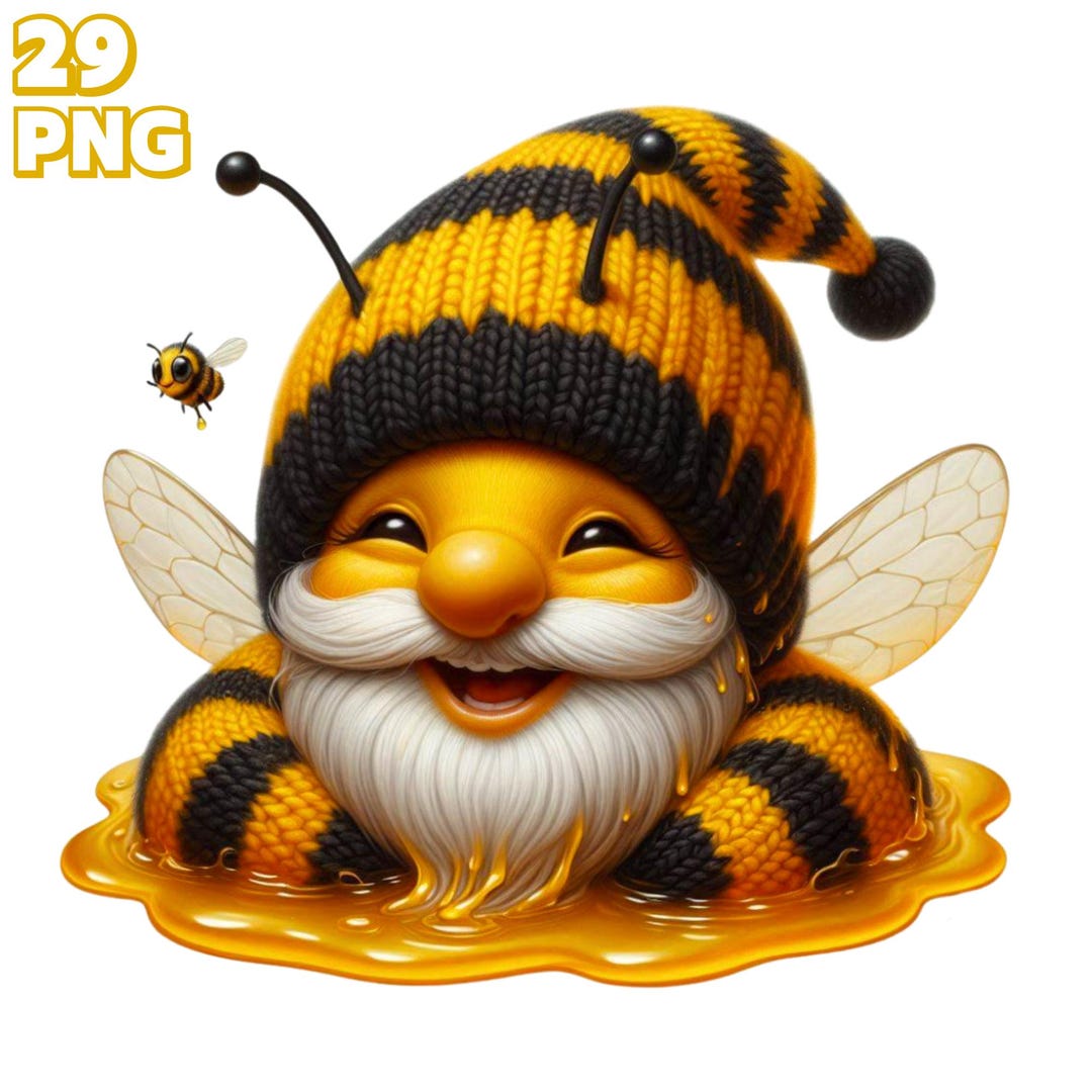 29 PNG Cute Bee Gnomes Clipart , Spring Gnome, Honeybee Garden Gnome ...