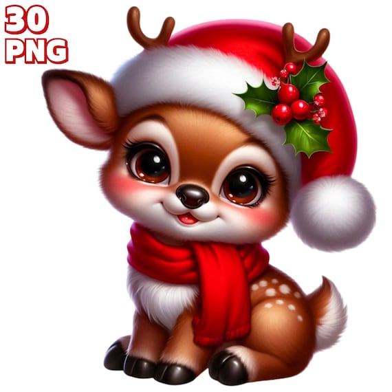 Clipart Di Natale Renna Santa Guida Renna Slitta Di Natale Con Regalo