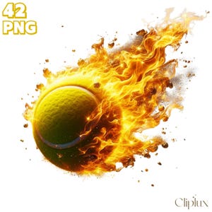 42 PNG Flammender Tennisball Clipart, Flammender Ball Clipart, Sport Kunst, T-Shirt-Design, Tennisball Illustrationen, Ball PNG, kommerzielle Nutzung