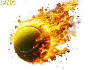 42 PNG Flaming Tennis Ball Clipart , Flaming Ball Clipart, Sport Art, T-Shirt Design, Tennis Ball Illustrations, Ball PNG , Commercial Use