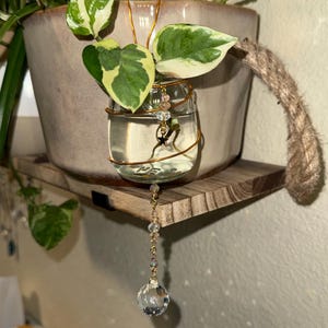 Crystal Prism Propagation Jar: Beaded Plant Cutting Vase, Wire Wrapped