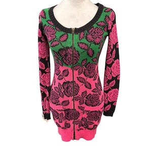 Betsey Johnson Y2K era Zip Cardigan rare Size S