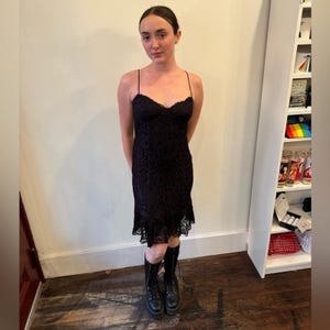Betsey Johnson Black Label Y2K Era Goth Lace Dress