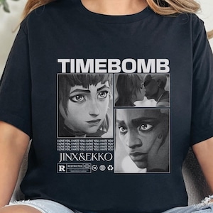 Arcane Jinx and Ekko T-shirt, Powder And Ekko, Timebomb, League of Legends Gift, LOL Shirt, Arcane Merch, Valentine Shirt, Ekko Jinx