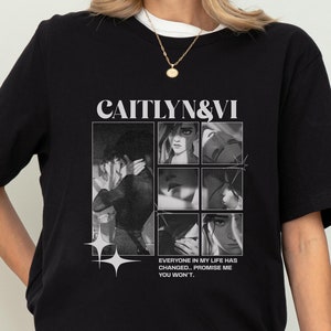 Arcane Shirt Vi and Caitlyn Arcane Caitlyn Shirt Vi Shirt Anime Tee Gamer Shirt League of Legends Gift LOL Shirt Arcane Merch Valentine Tee