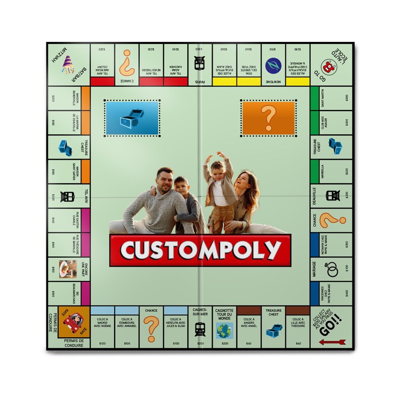 Custompoly Game Board, Custom Game Board, Game Board, Personalized