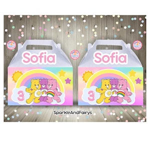 3D Care Bear Party Treat Boxes: Custom Birthday Favors
