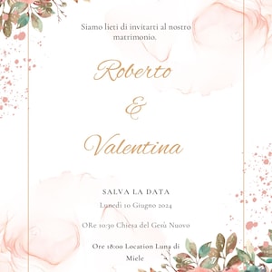 Peach modern wedding invitation