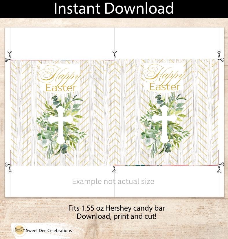 Printable Vintage Easter Candy Bar Wrapper 12 Free Matching Gift Tags ...