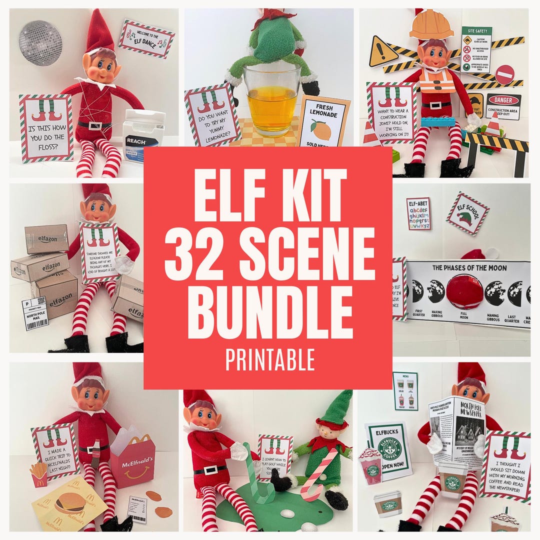 Elf Kit 32 Day Bundle, Printable Elf Props, Christmas Elf Accessories ...