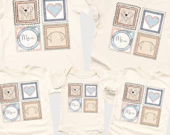 Custom Labrador Lover Shirt Gift for Her Dog Mom Tshirt Postal Pattern T-shirt Fur Mama Graphic Tee Gift for Pet Owner Custom Name