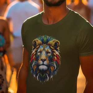 Roaring Lion Head Tee | Unique Tribal Animal Graphic | Unisex Fashion