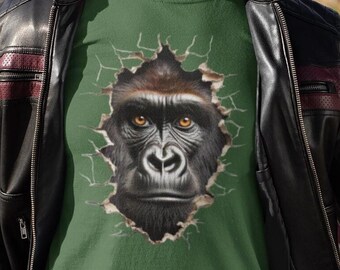 Gorilla Graphic T-Shirt: Majestic Ape Tee, Animal Lover Gift, Wildlife Tee