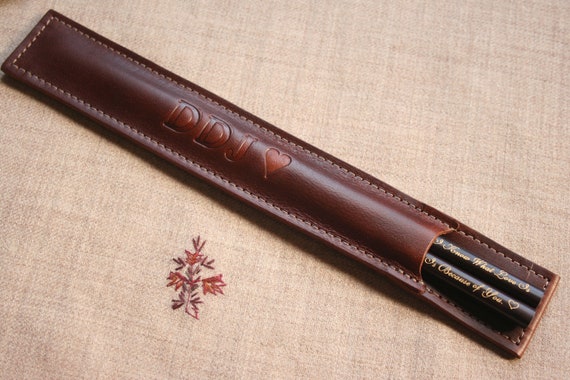 Chopstick Leather Pouch With Personalized Imprinting Option