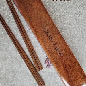 Large Vintage Chopstick Box - Handmade & Custom Engraved ~ (Chopsticks Not Included) ~