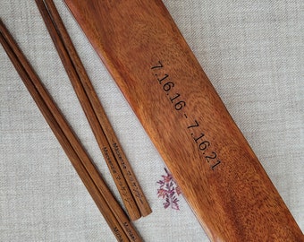 Large Vintage Chopstick Box - Handmade & Custom Engraved ~ (Chopsticks Not Included) ~