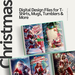 Weihnachtsbezogene digitale Designs für T-Shirts, Tassen, Becher und mehr | Sofortdownload | Anpassbare Urlaubsprojekte