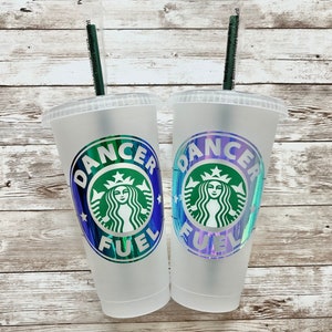 Dancer Fuel | Personalized Starbucks Cold Cups, Reusable Plastic Beverage Tumbler - You Choose Colors