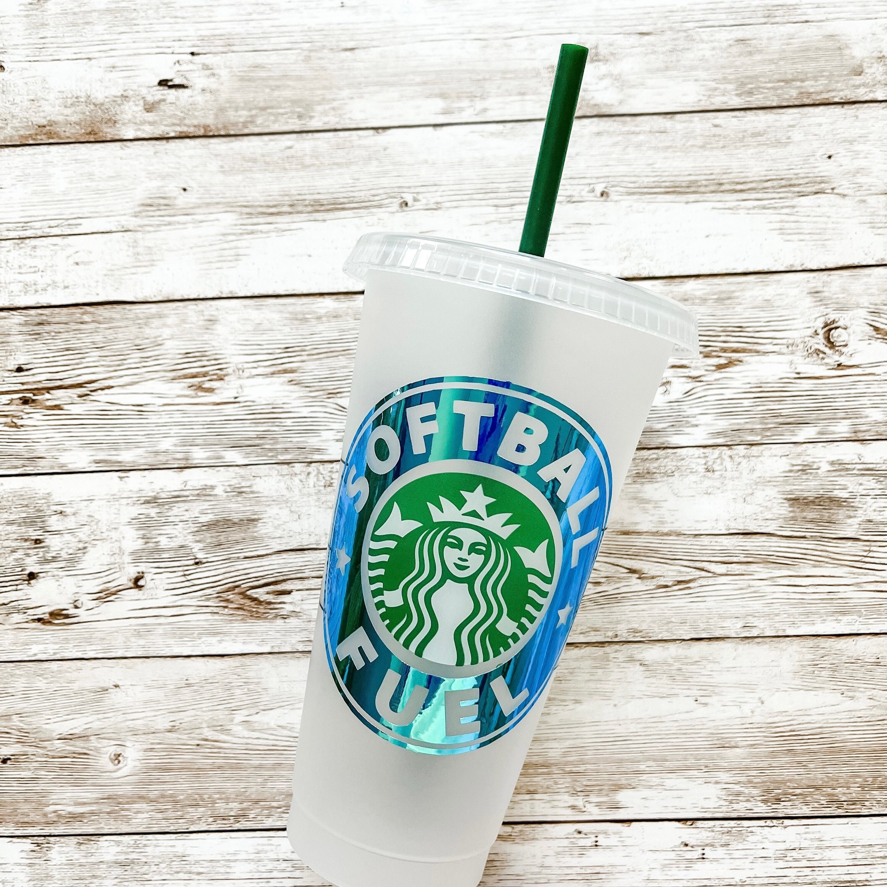 Softball Starbucks Cold Cup – Cherry Pit Designs