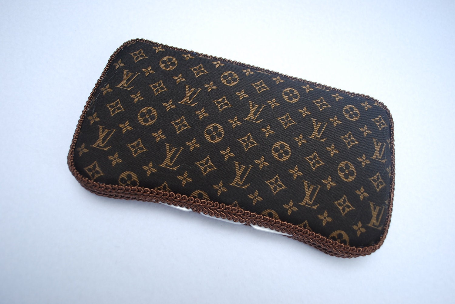 Louis Vuitton small scarf in cotton with brown monogram print ref