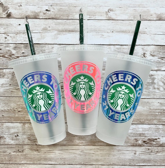 Personalized Starbucks 16 or 24 oz Reusable Cold Cup with Custom