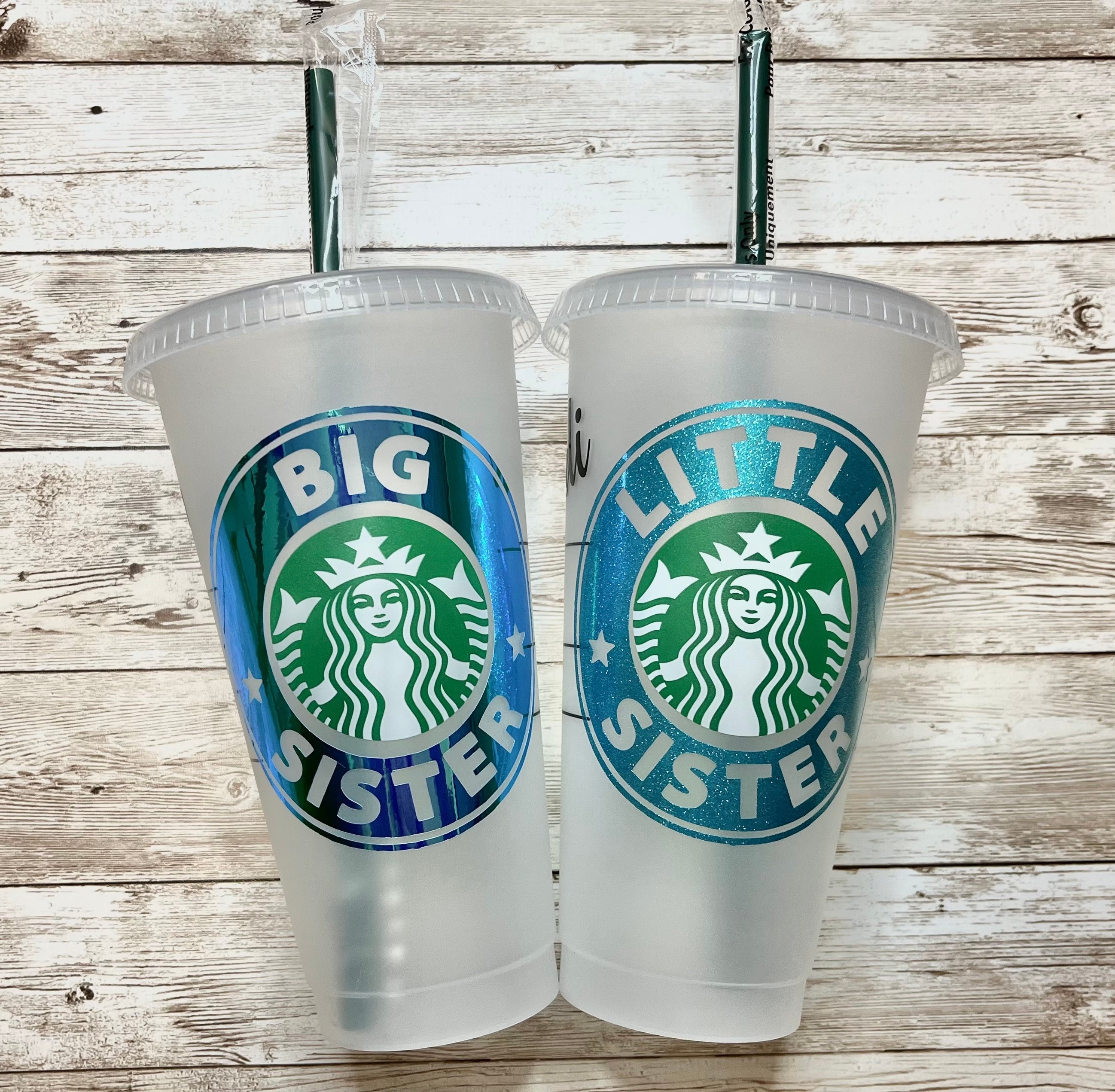 Big Sister or Little Sister Sorority Gift | Personalized Starbucks Cold Cup,  Reusable Plastic Beverage Tumbler - You Choose Colors - Etsy