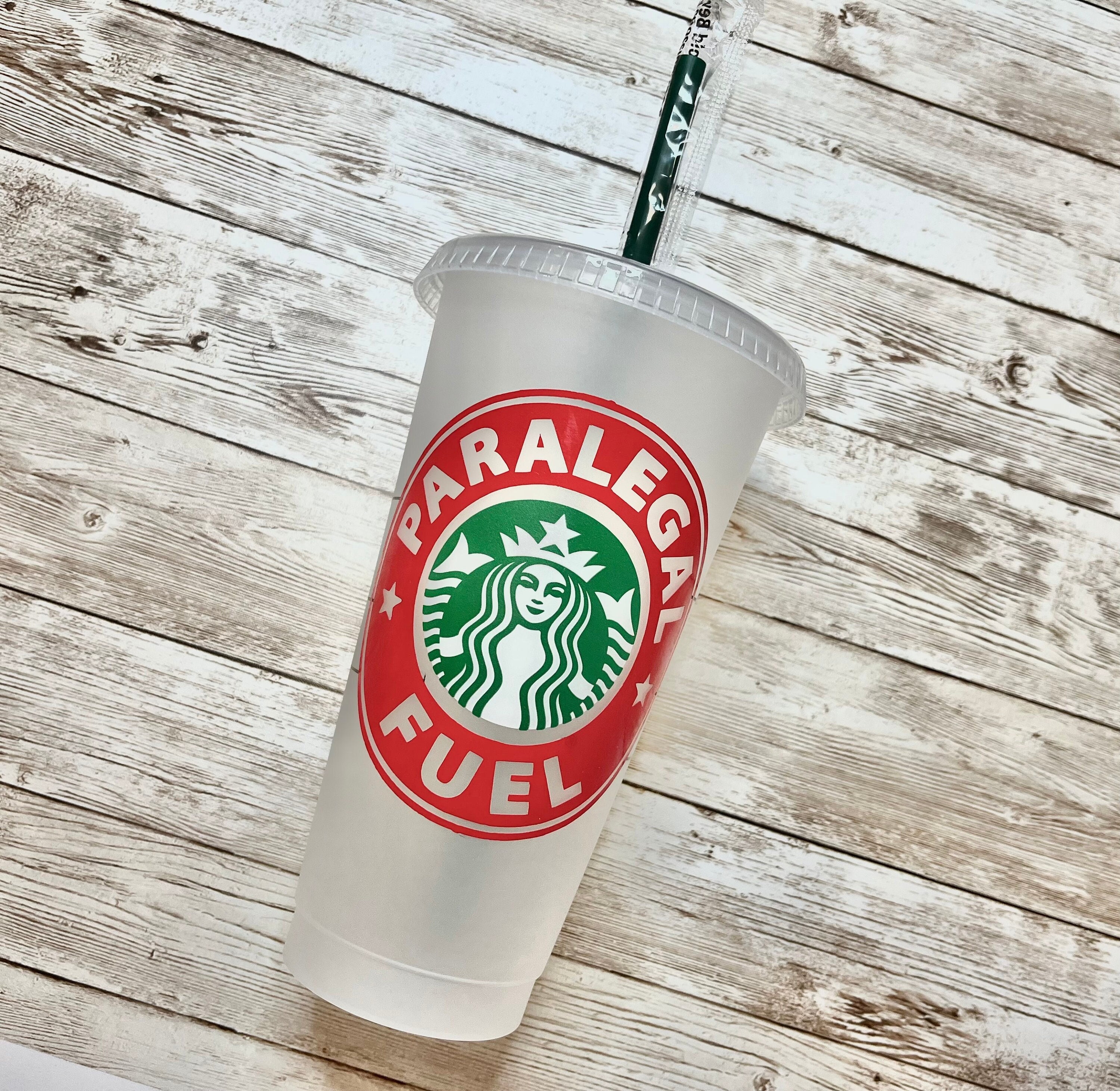 Paralegal Fuel | Personalized Starbucks Cold Cup, Reusable Plastic Beverage Tumbler - You Choose Colors