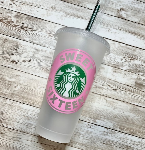 Personalized Starbucks 16 or 24 oz Reusable Cold Cup with Custom