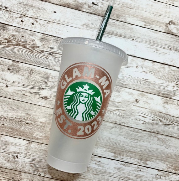 Glam-ma Est. 2026 Baby Announcement | Personalized Starbucks Cold Cup,  Reusable Plastic Beverage Tumbler - You Choose Colors - Etsy