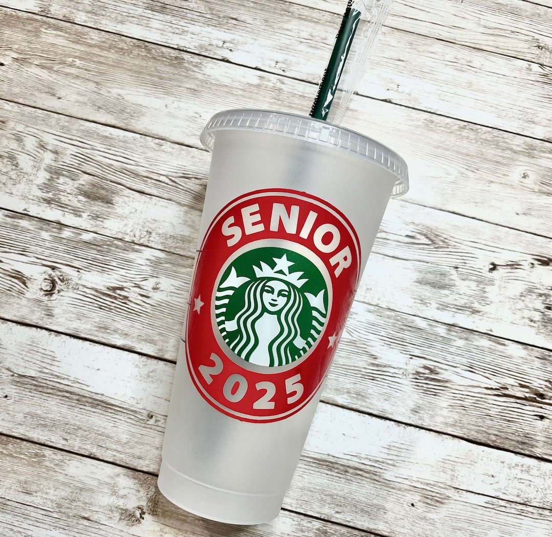 Senior 2025 Personalized Vente Starbucks Cold Cup, Reusable Plastic
