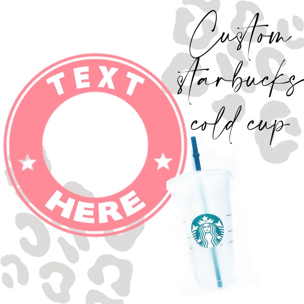 Personalized and Customized Starbucks Cold Cup, Reusable Plastic Beverage Tumbler - You Choose Color/Pattern/Text/Name