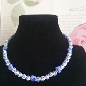 Retro style ceramic beads handmade necklace