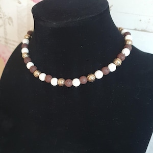Natural coloured volcanic lava necklace