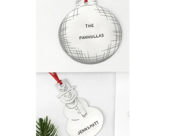 ImpressArt DIY Ornament Project - Stampable Christmas ornaments set of 2 - aluminum