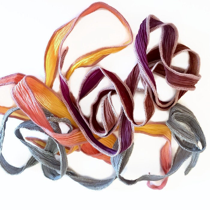 Hand-Dyed Silk Ribbon Black (32-36 Inches)