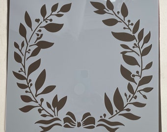 XL Laurel wreath stencil 11.8x11.8" stencil - wall stencil - fabric stencil - Large wreath stencil