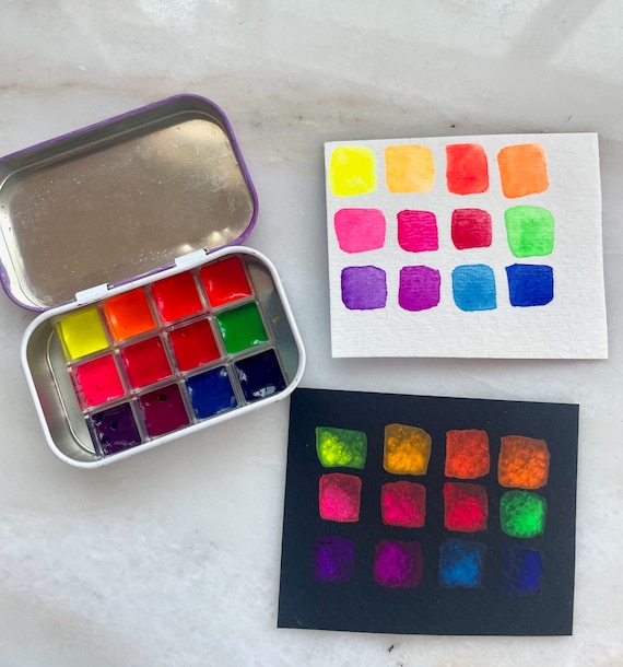 Mini Neon Watercolor Paint Set 