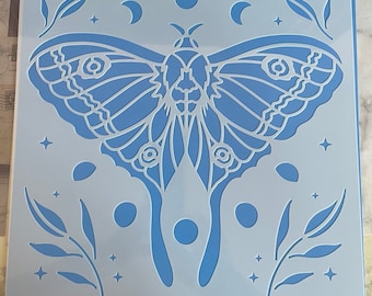 Large Moth Stencil 11.8x11.8" Craft Stencil Reusable Plastic - magic - fairy woodland