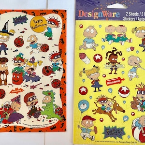 Vintage Rugrats Stickers - New unused pack , and one Halloween sheet your choice - 1995 1998