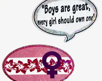 90's Vending machine Stickers - your pick - boys are great - girl power