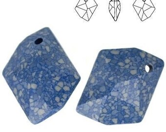 Swarovski 6680 cosmic blue marbled pendant 20mm - Swarovski marbled