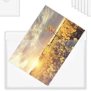 Self-Adhesive Label Holder Card Pockets Label Holder Clear Plastic with Top Open for Business Cards, Photos  3.94&quot;x2.36&quot; Qty of 8