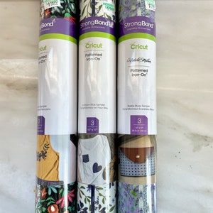 Cricut patterned iron-on vinyl - Beetle Blues sampler, In bloom blue sampler, or Moroccan Sample