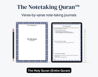 The Holy Quran - The Note-taking Quran : Quran Note-taking Template, Study Guide, Muslim Journal, Ramadan Planner, Islamic Notes