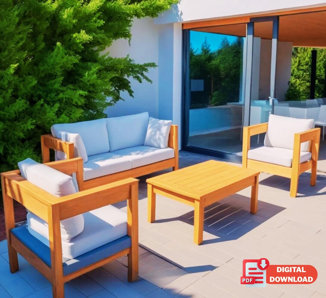 DIY 2x4 Outdoor Sofa Set Woodworking Plans (PDF Download) - Etsy