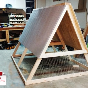 Chicken Coop Plans – A-Frame Mobile Tractor with Ramp & Barn Doors | PDF Digital Download