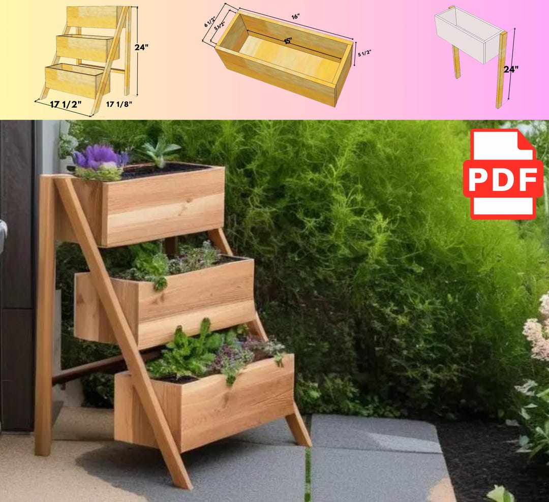 3-tier Raised Planter Box Plans | DIY Vegetable & Balcony Garden ...