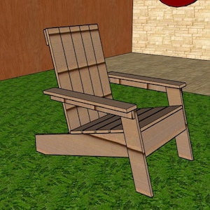 Modern Adirondack Chair DIY Plans: Patio Garden Chair (Downloadable PDF)